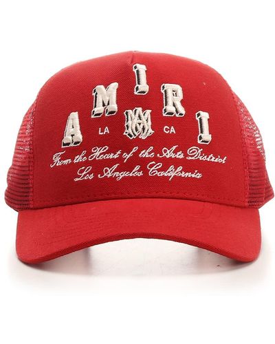Amiri Logo-embroide Cotton Trucker Cap - Red