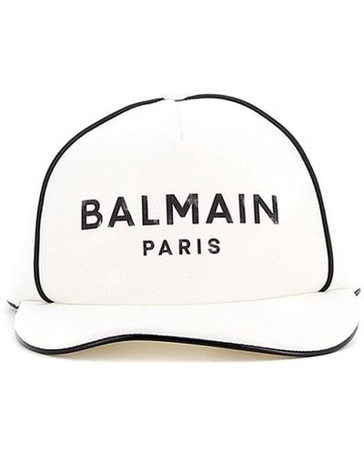 Balmain Cappello Bianco Con Logo Xf0xa015mb38gab - White
