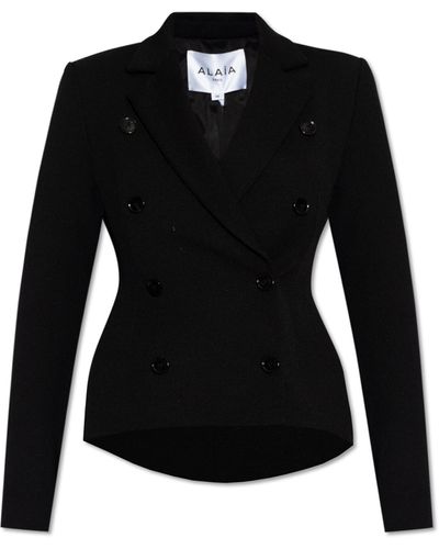 Alaïa Ala Double-Breasted Blazer - Black