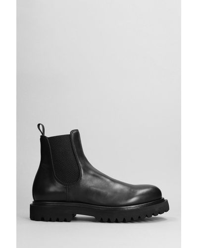 Officine Creative Eventual 003 Ankle Boots In Black Leather