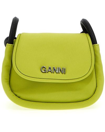 Ganni Knot Mini Flap Over Crossbody Bag Crossbody Bags - Green