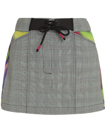 Emporio Armani Sustainability Project - Prince-of-wales Checked Skirt - Gray