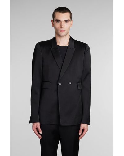 SAPIO single-breasted leather blazer - Black