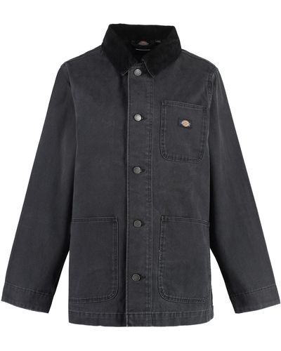 Dickies Button-Front Cotton Jacket - Gray