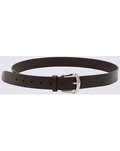 Brunello Cucinelli Dark Leather Belt - Brown