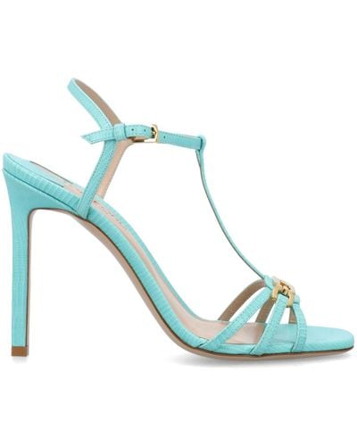 Tom Ford Stamped Lizard Leather Whitney Sandal - Blue