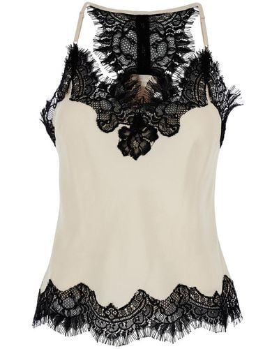 Gold Hawk Lucy Camie Top With Lace Trim And Racerback - Black