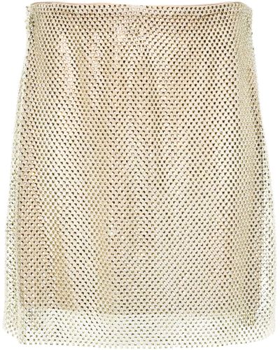 Philosophy Di Lorenzo Serafini Gold All-over Crystal Embellishment Skirt - Natural