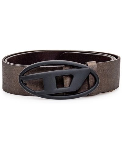 DIESEL Leather Belt - Gray