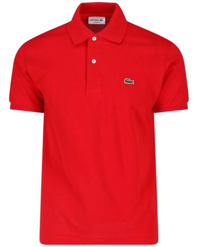 Lacoste Short Sleeved Slim Fit Polo Ph4012 Bright Small - Red