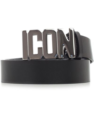 DSquared² Icon Logo Buckle Belt - Black