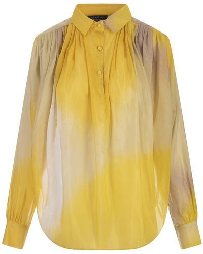 Gianluca Capannolo Silk Shirt With Gathering - Yellow