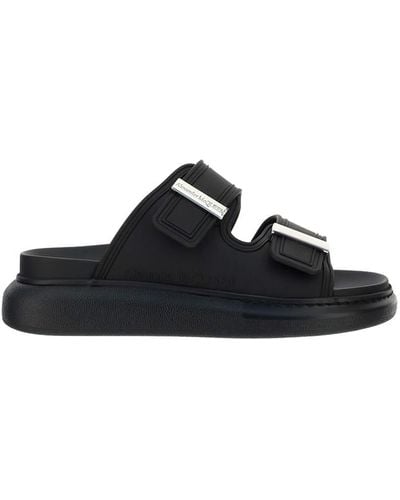 Alexander McQueen Double-Strap Rubber Sandals - Black