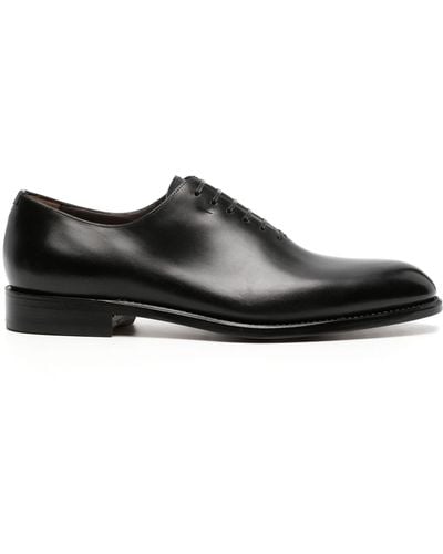 Ferragamo Calf Leather Derby Shoes - Black