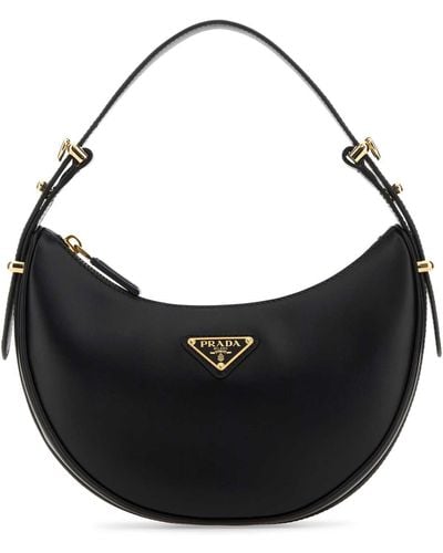 Prada Leather Arquã¨ Handbag - Black