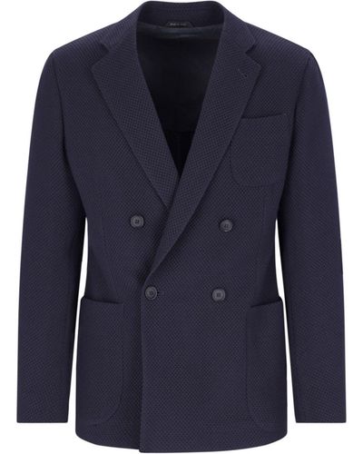 Giorgio Armani Double-Breasted Blazer - Blue