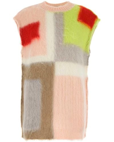 Fendi Embroidered Mohair Blend Vest - Multicolour