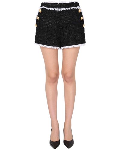 Balmain Tweed Shorts - Black