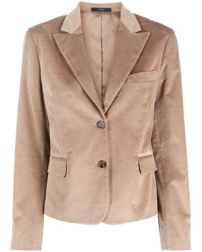 Paul Smith Corduroy Single-breasted Blazer - Natural