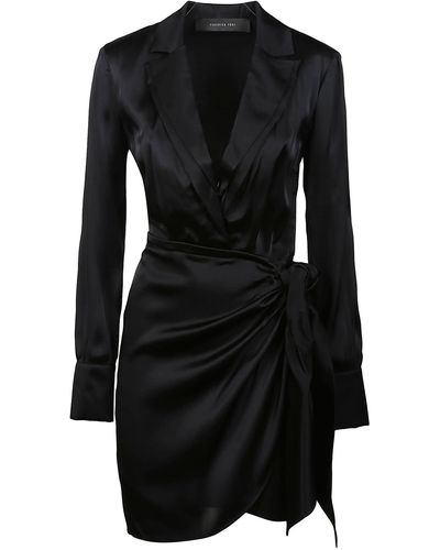 FEDERICA TOSI Long Sleeve Ruched Mini Dress - Black
