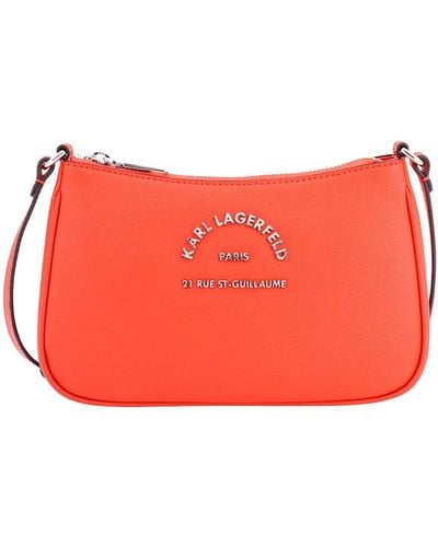 Karl Lagerfeld Leather Logo Plaque Crossbody Bag - Red