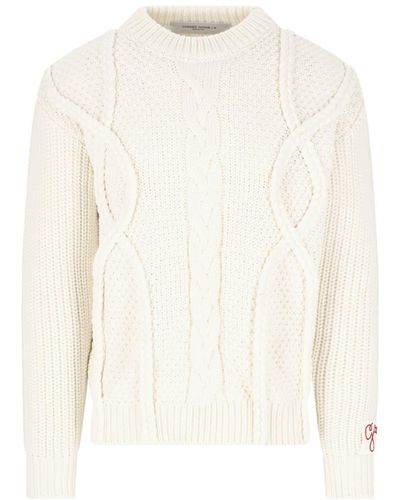 Golden Goose Braided Motif Virgin Wool Sweater - White