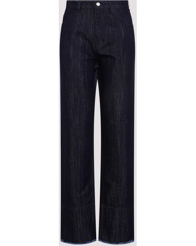 Victoria Beckham Cropped High Waist Tapered Jeans - Blue