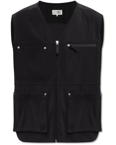 MM6 by Maison Martin Margiela Vest With Pockets - Black