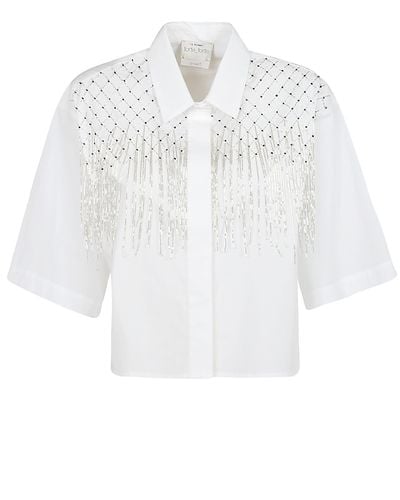 Forte Forte Embellished Cropped Shirt - White