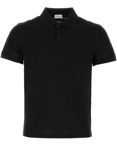 Saint Laurent Piquet Polo Shirt - Black