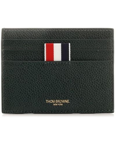Thom Browne Green 4bar Cardholder - Black
