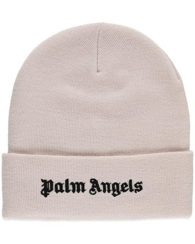 Palm Angels Logoed Beanie - Gray