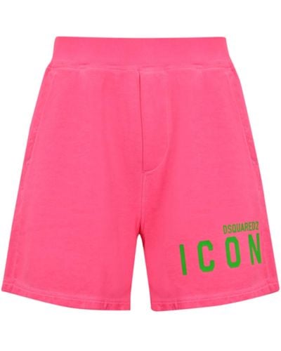 DSquared² Icon Cotton Shorts - Pink