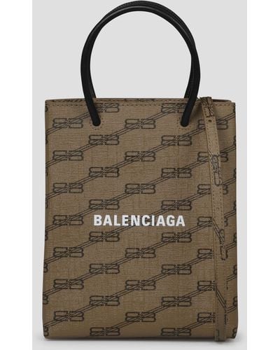Balenciaga Bb Signature Tote Bag - Brown
