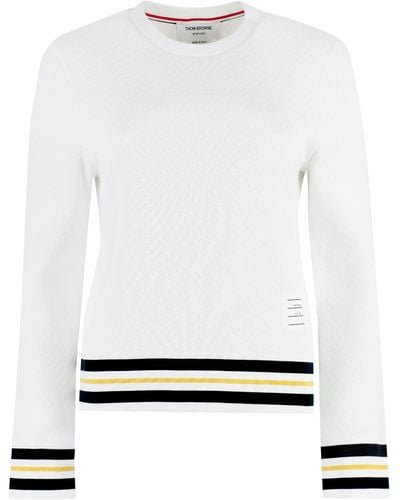 Thom Browne Cotton-Blend Sweatshirt - White