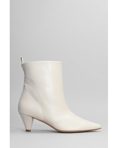 Marc Ellis Bella High Heels Ankle Boots In White Leather