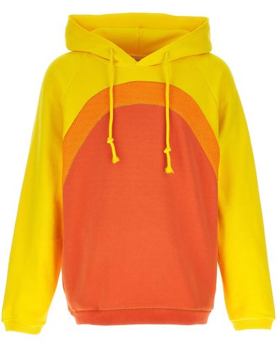 ERL Patchwork Hoodie Sweatshirt - Orange