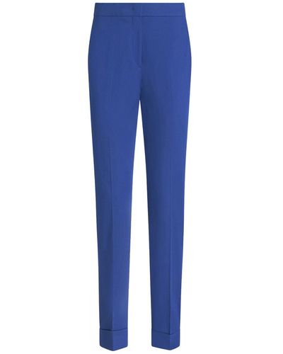 Etro Cropped Stretch Trousers - Blue