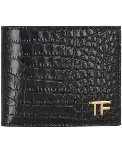Tom Ford Leather Flap-over Wallet - Black