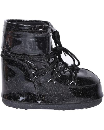 Moon Boot Icon Low Glietter Ankle Boot - Black