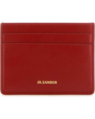 Jil Sander Tiziano Leather Card Holder - Red