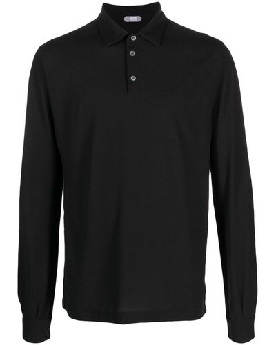 Zanone Long Sleeves Polo - Black