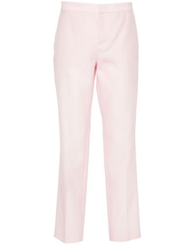 Fabiana Filippi Light Virgin Wool-Silk Blend Pants - Pink
