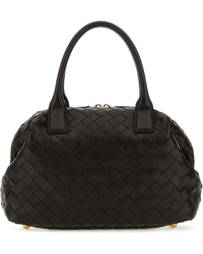 Bottega Veneta Dark Nappa Leather Medium Handbag - Black