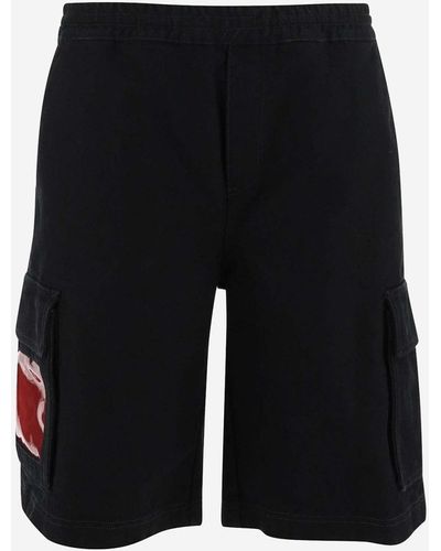 44 Label Group Cotton Bermuda Shorts With Logo - Black