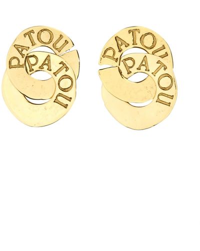 Patou Double Coin Earrings - Metallic