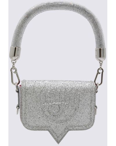 Chiara Ferragni Silver Glittery Shoulder Bag - Gray