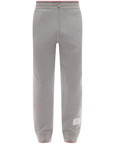 Thom Browne Logo Patch Drawstring Track Trousers - Grey