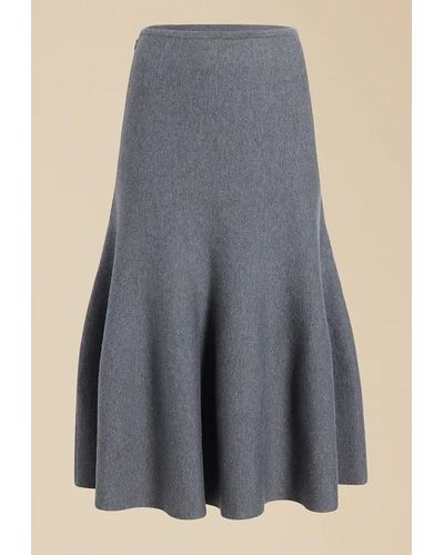 Khaite Odil Wool Skirt - Blue