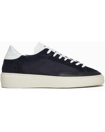 Date Levante Leather Trainer - Blue